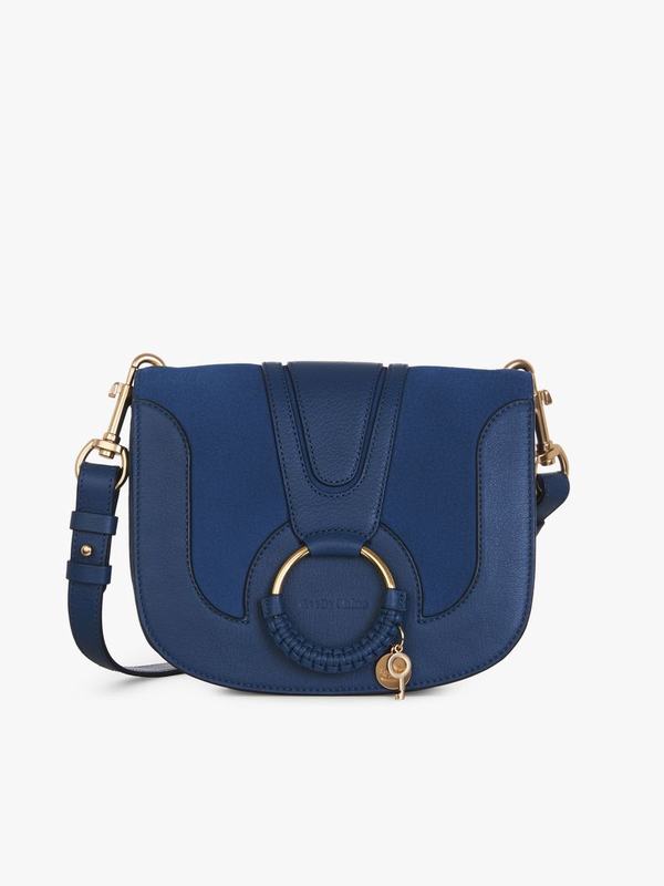 Chloé Bandolera Mujer Hana Azul Oscuro Suede Cowhide CREW16827